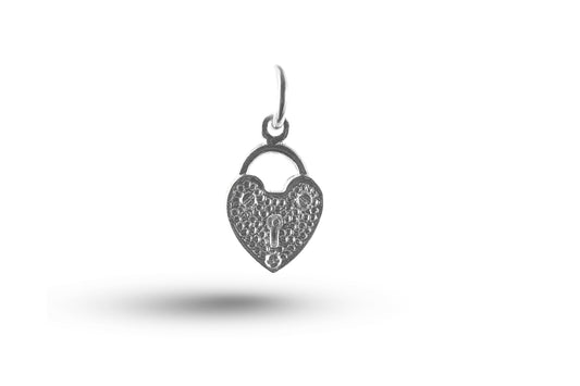 White gold Heart Padlock charm.