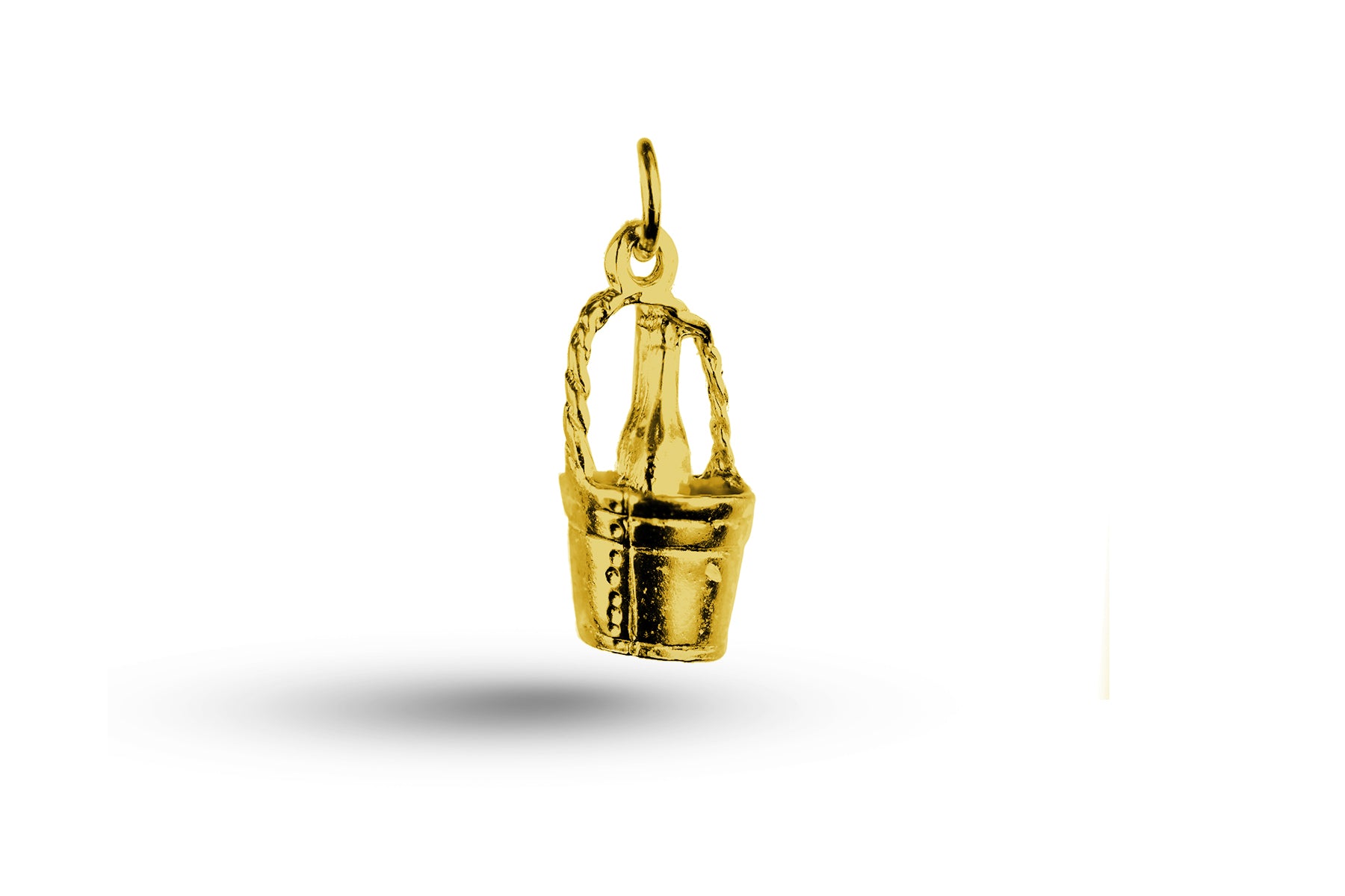 Luxury yellow gold Champagne in Bucket charm.