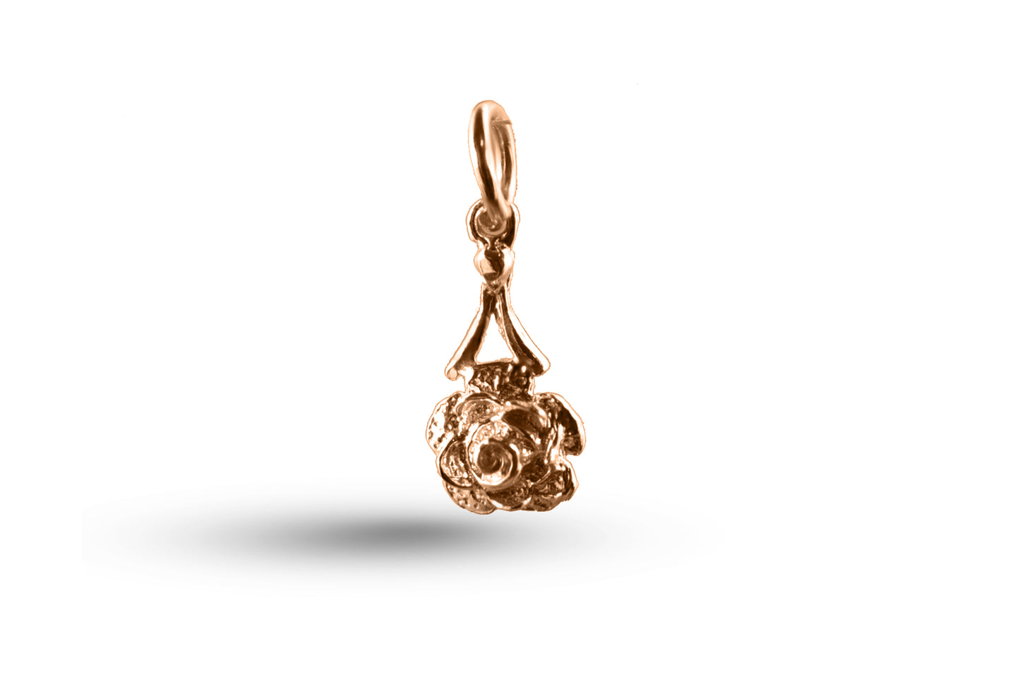 Rose gold Rose Flower charm.