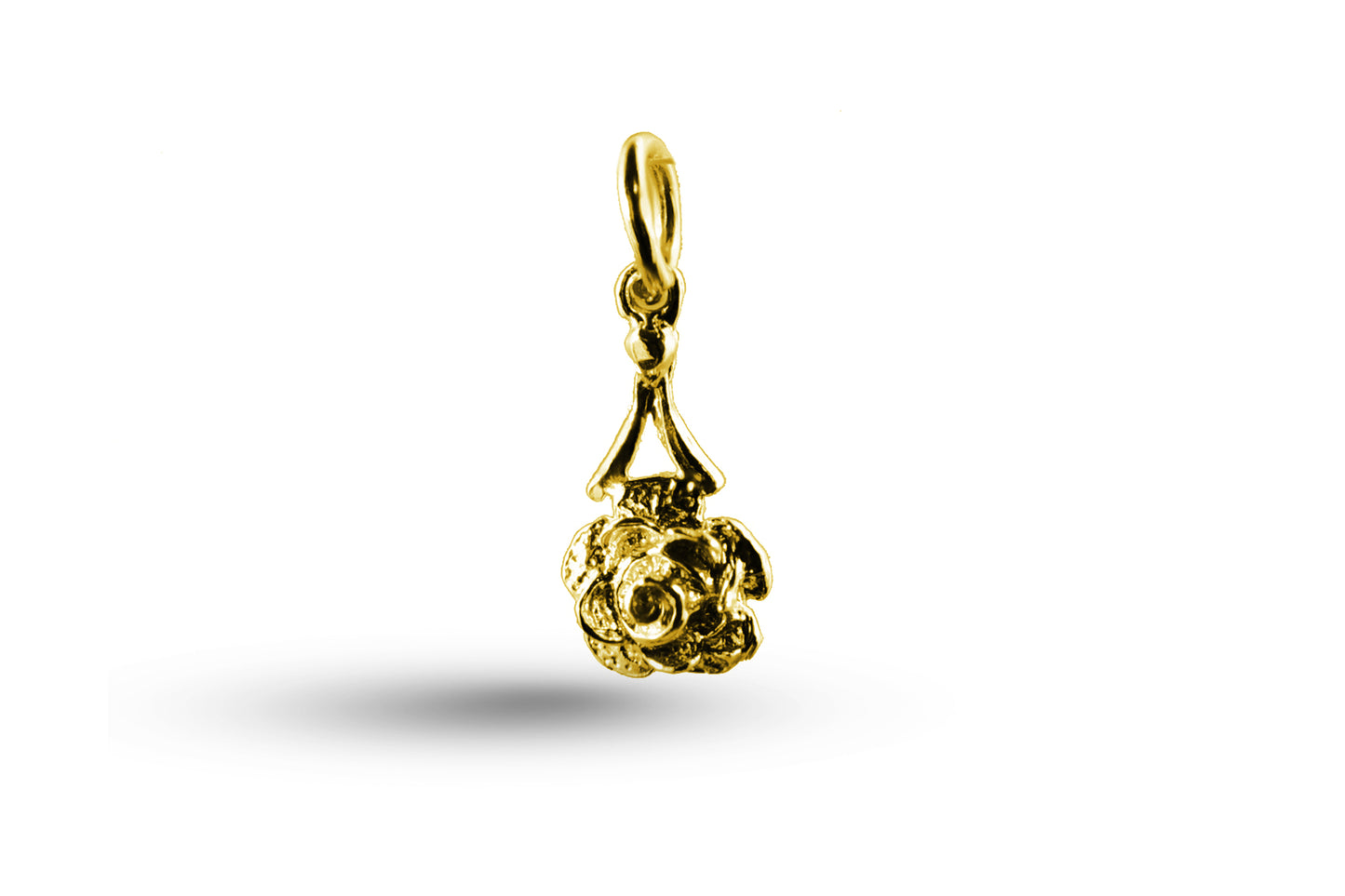 Yellow gold Rose Flower charm.