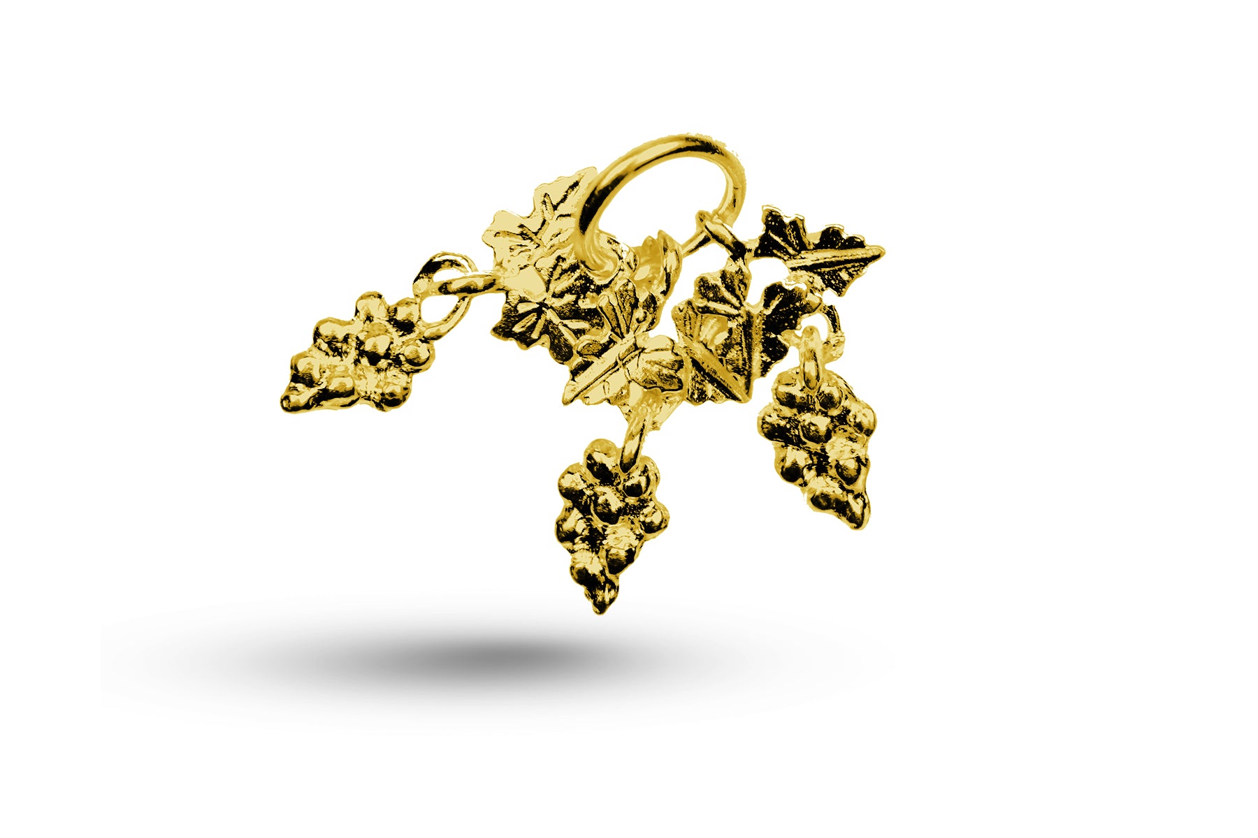 Yellow gold Grapes and Leaves charm.