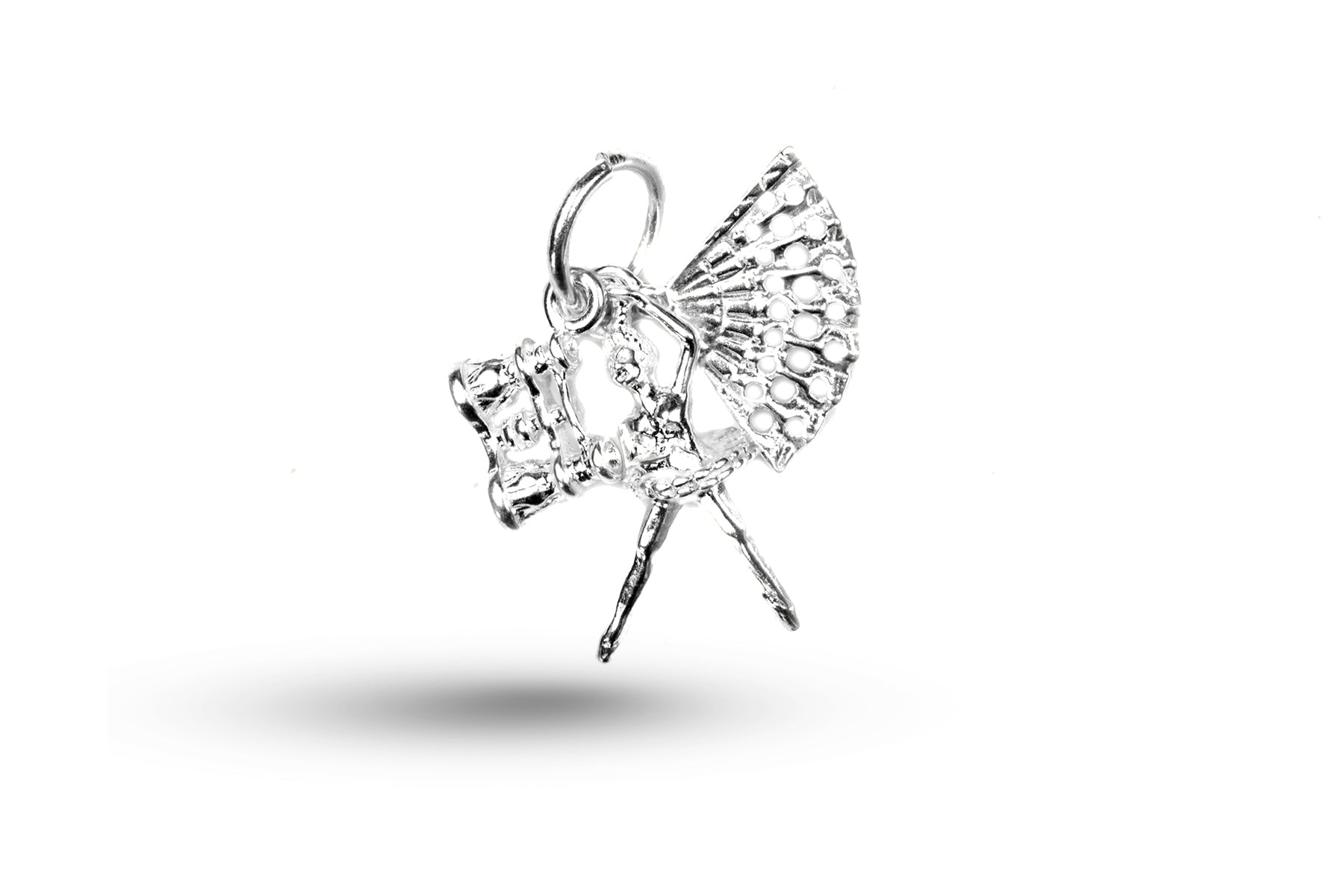 Luxury white gold ballet set charm.