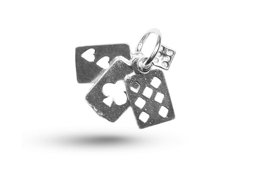 White gold Gambling Set charm.