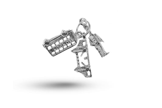 White gold London Set charm.
