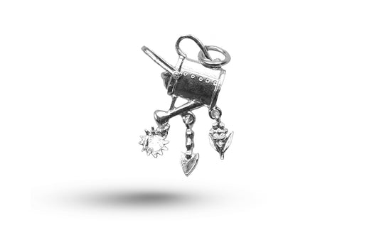White gold Watering Can Set charm.
