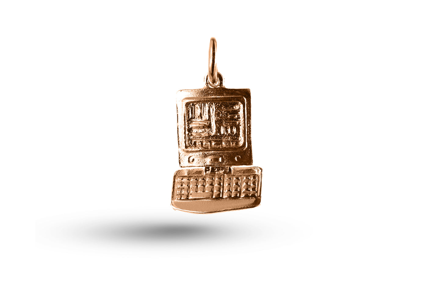 Rose gold Computer and Chip charm.