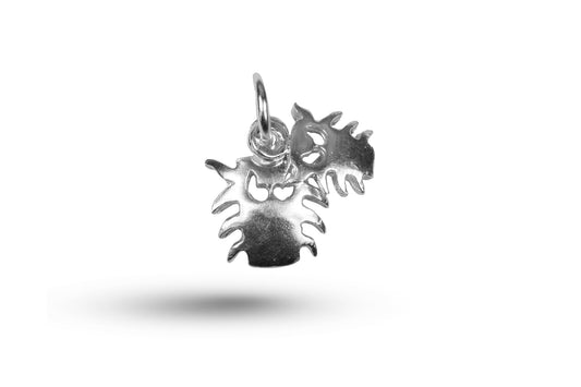 White gold Computer Bugs charm.