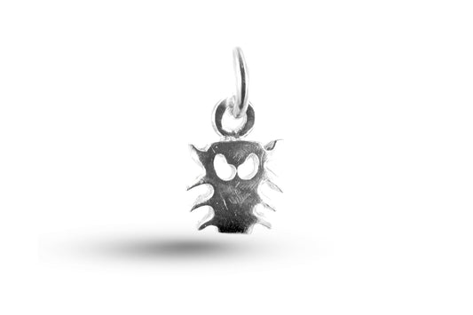 White gold Computer Bug charm.