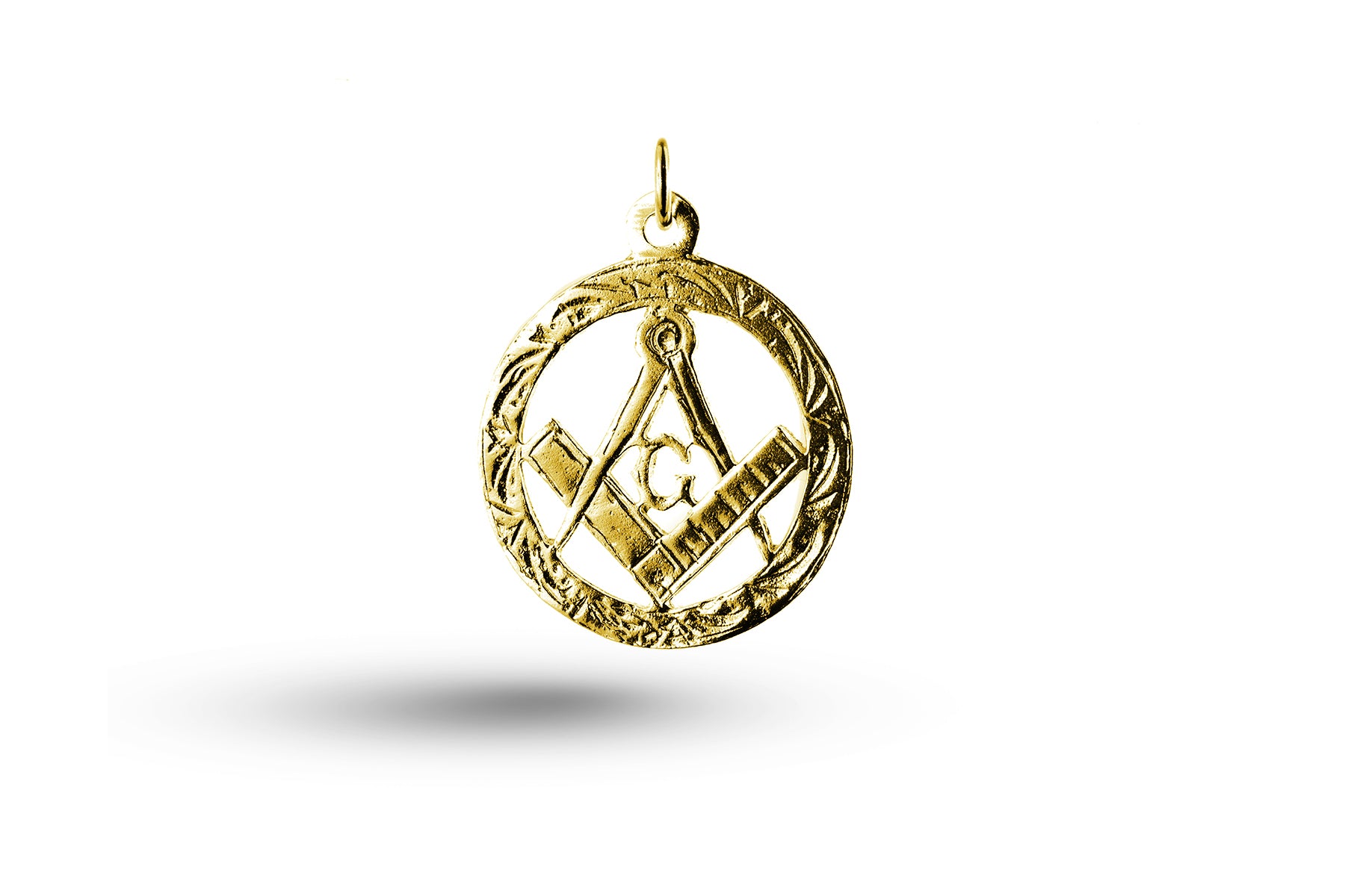 Yellow gold Masonic in Circle charm.