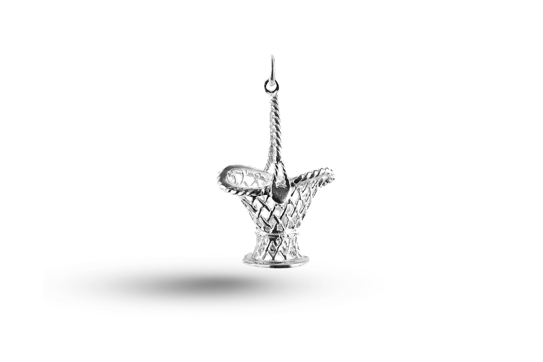 White gold Flower Basket charm.