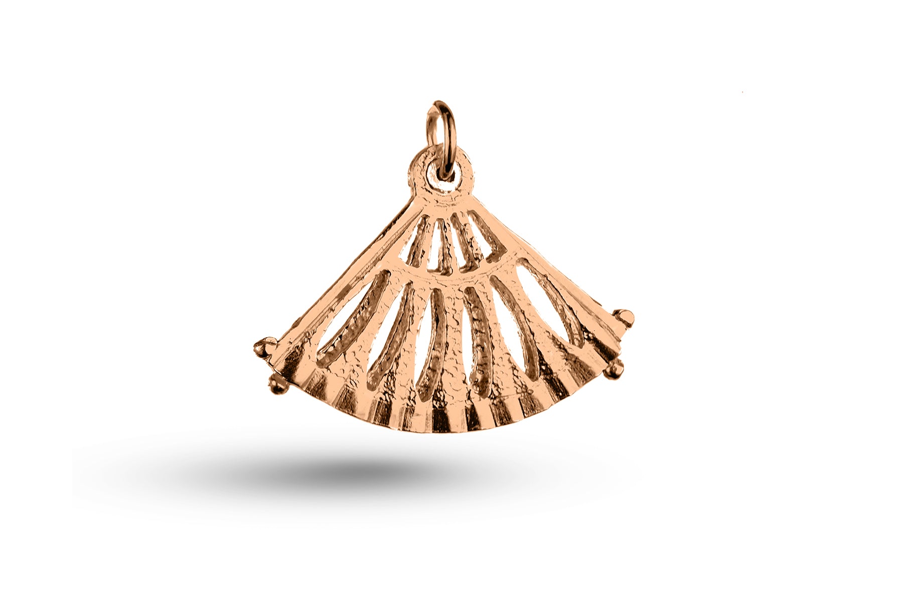 Rose gold Collapsible Ladies Fan charm.