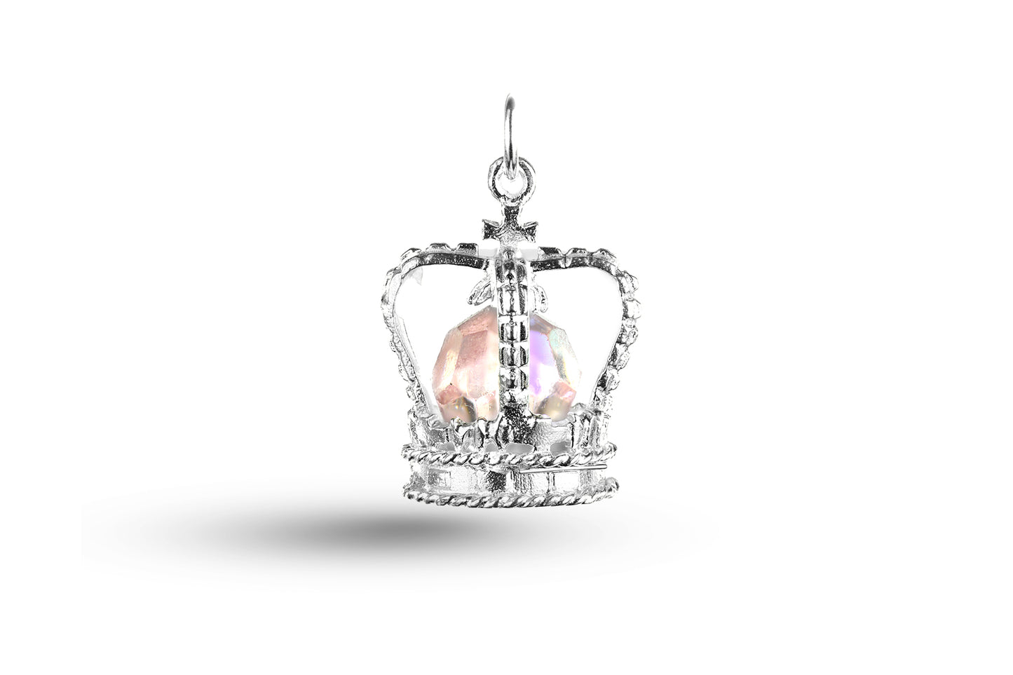 White gold Crown with Stone charm.
