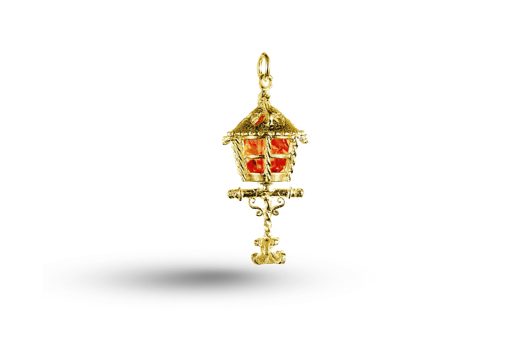 Yellow gold Lamppost and Stone charm.