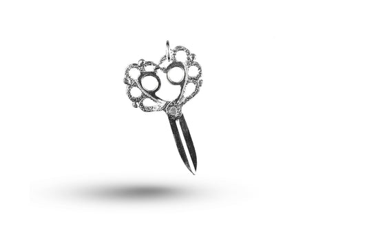 White gold Fancy Scissors charm.