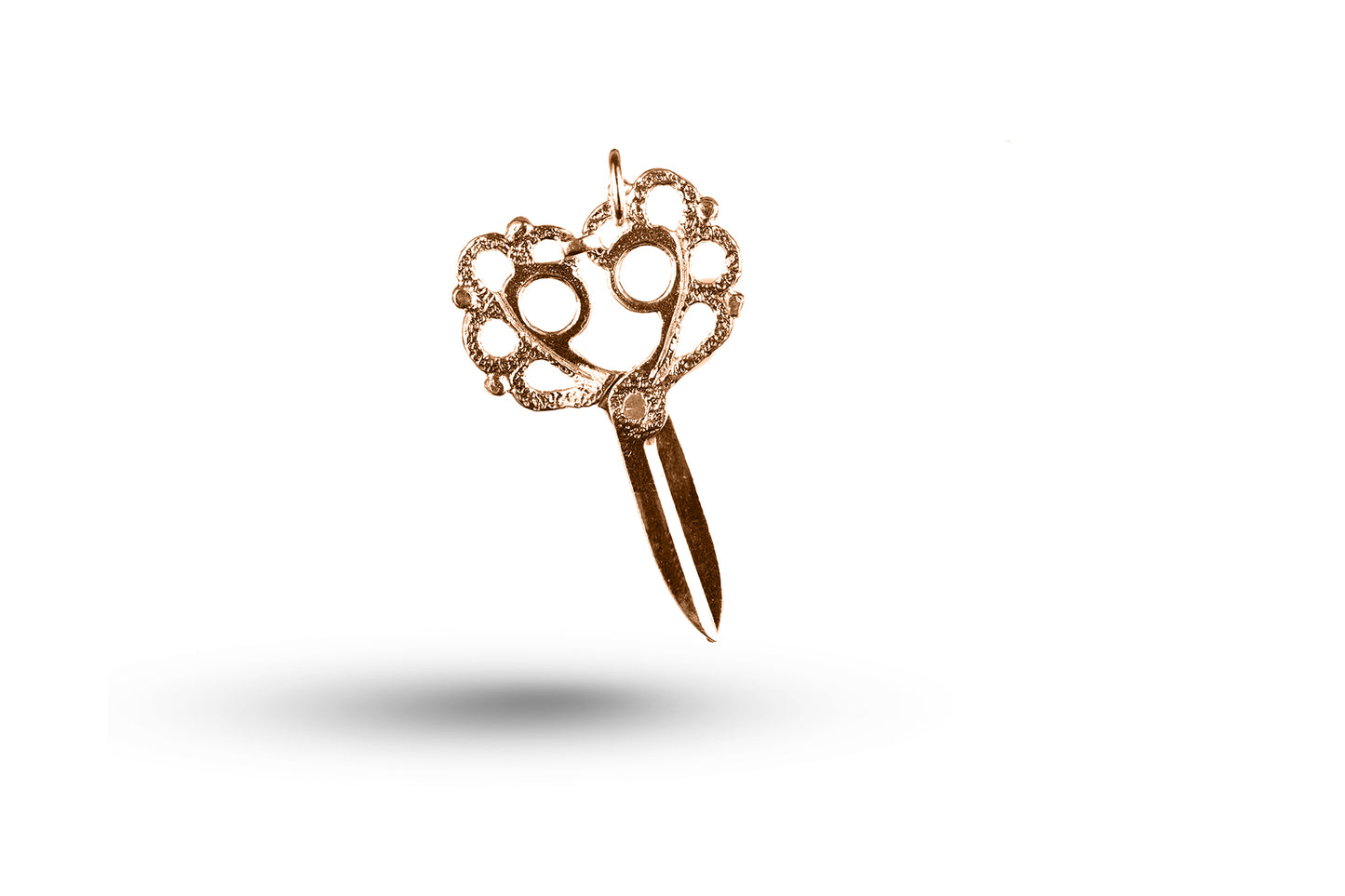 Rose gold Fancy Scissors charm.
