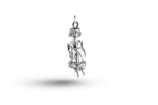 White gold Old Fashioned Girl charm.