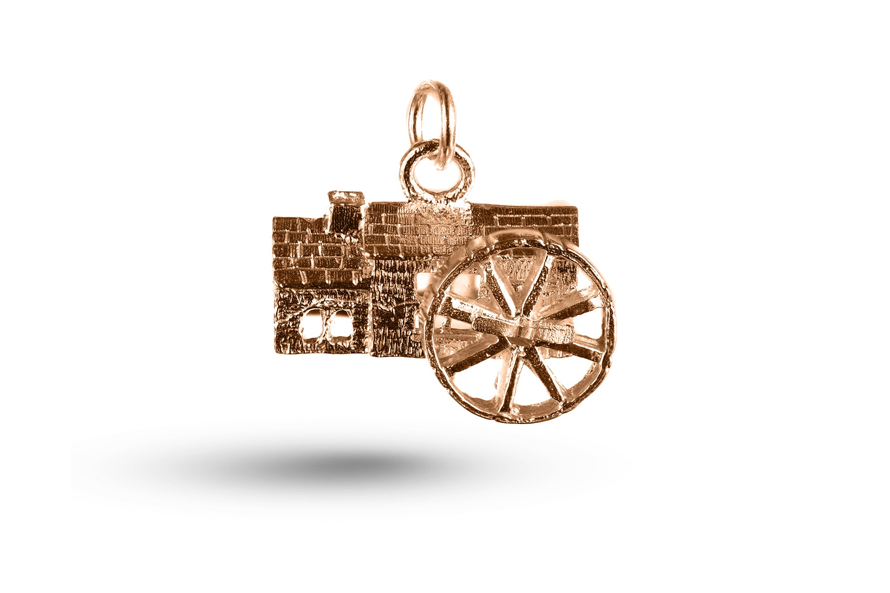 Rose gold Watermill charm.