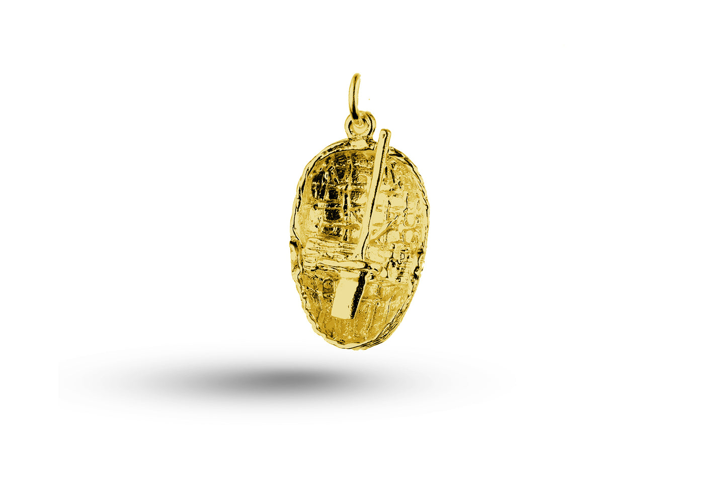 Yellow gold Welsh Coracle charm.