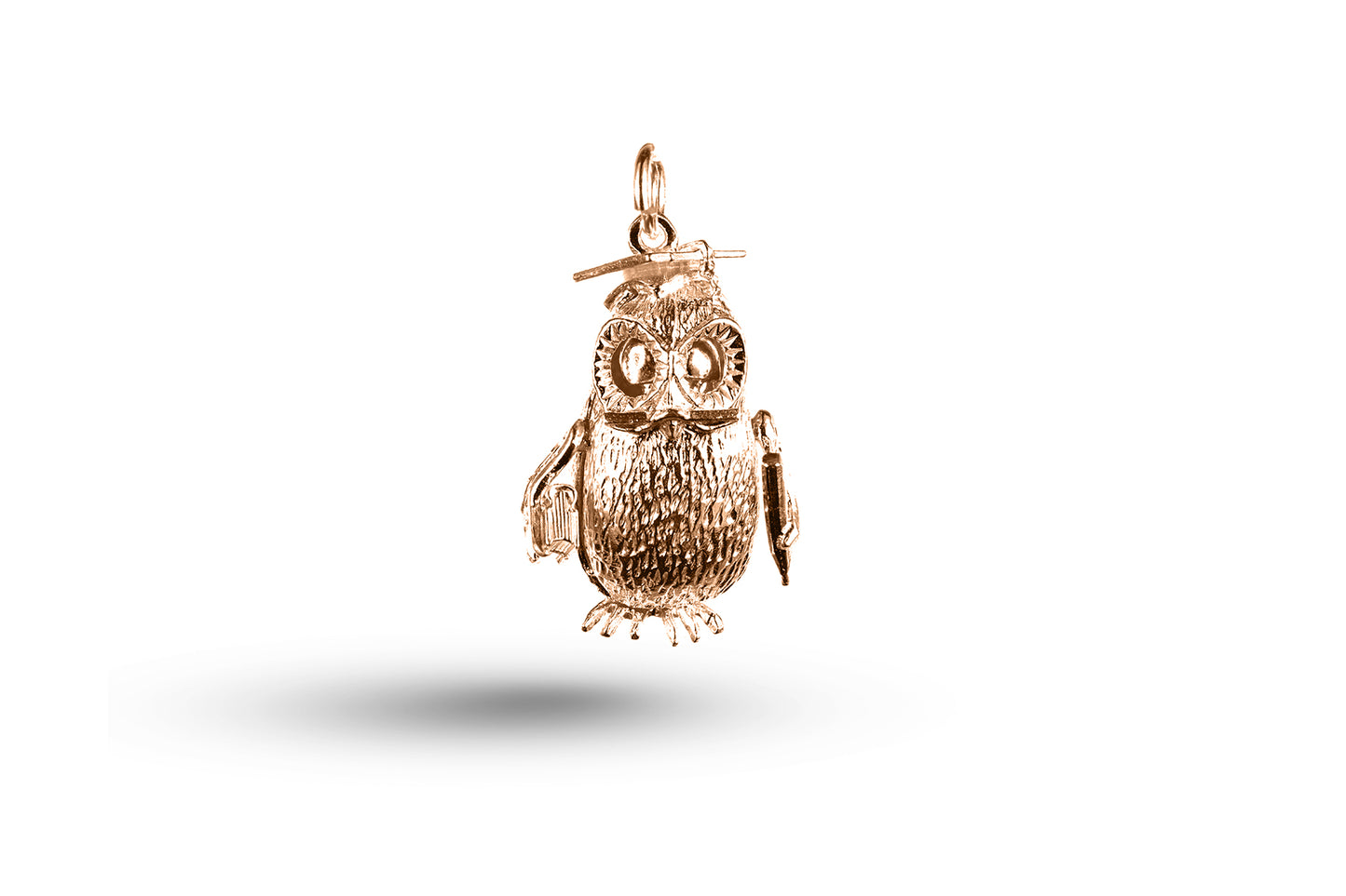Rose gold Heavy Wise Owl charm.