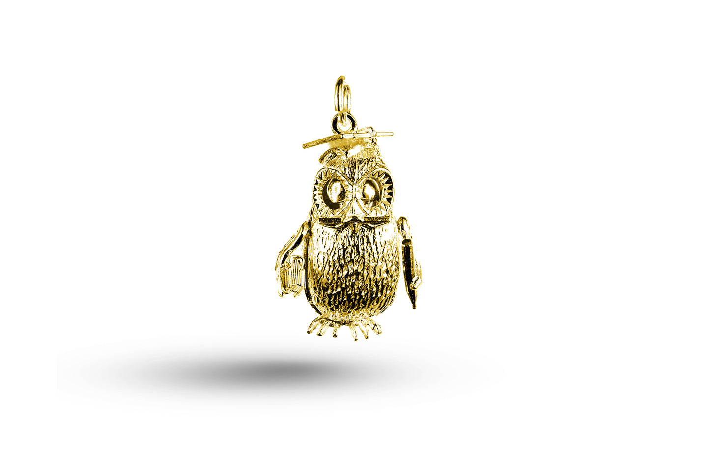 Yellow gold Heavy Wise Owl charm.