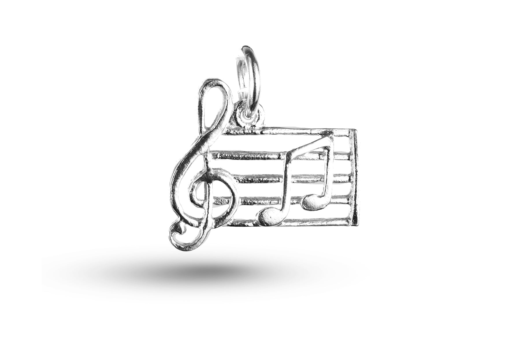 White gold Treble Clef Note and Violin charm.