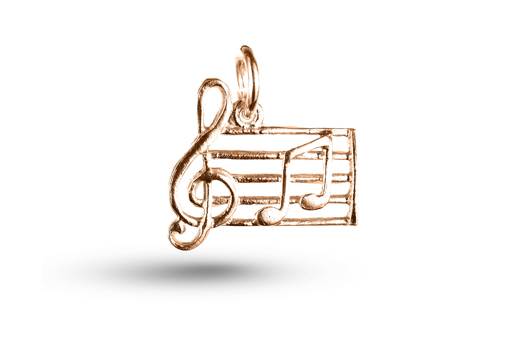 Rose gold Treble Clef Note and Violin charm.