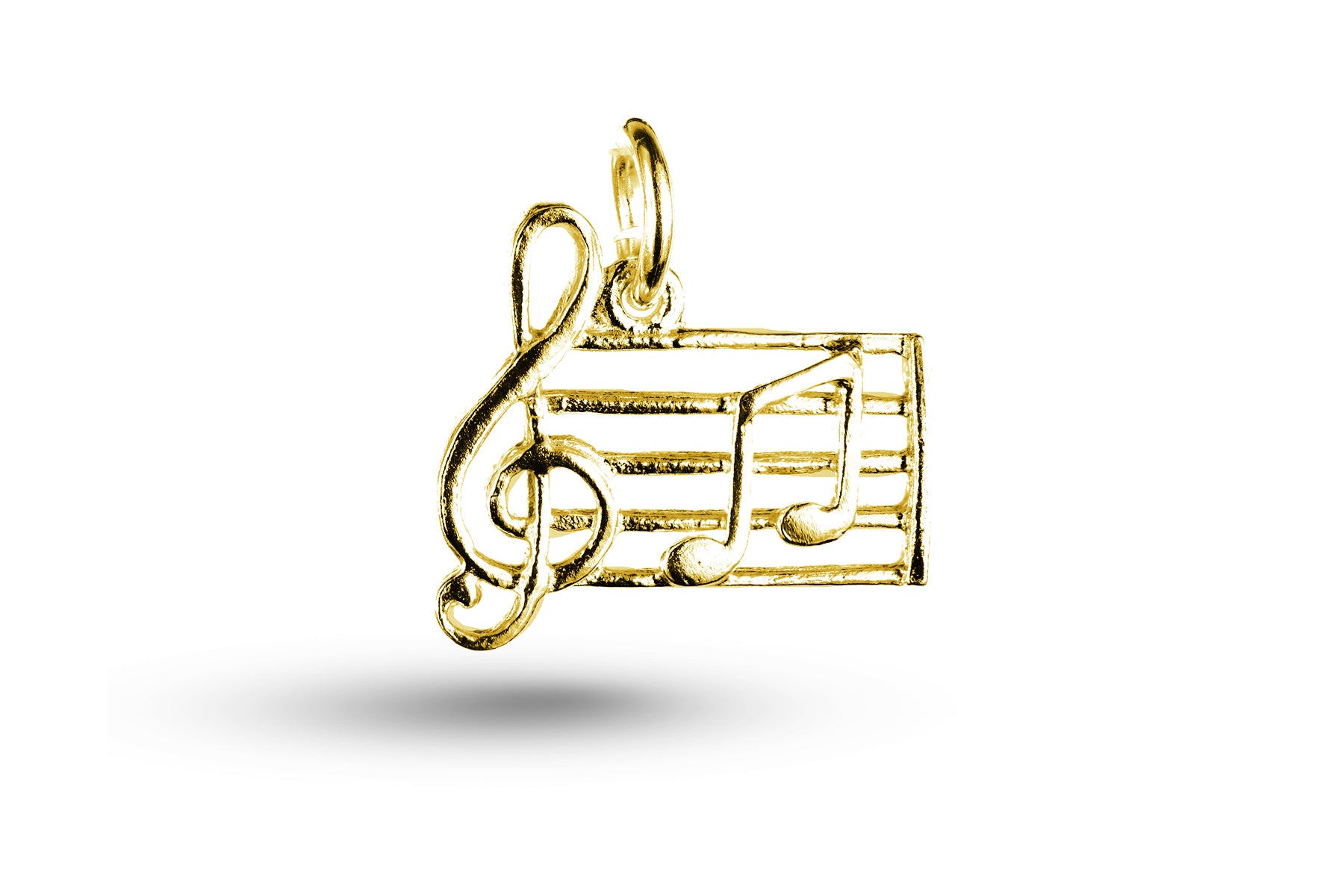 Yellow gold Treble Clef Note and Violin charm.