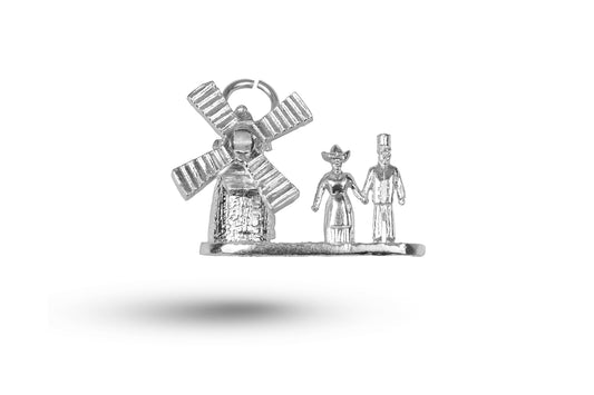 Luxury white gold Boy and Girl with Windmill charm.