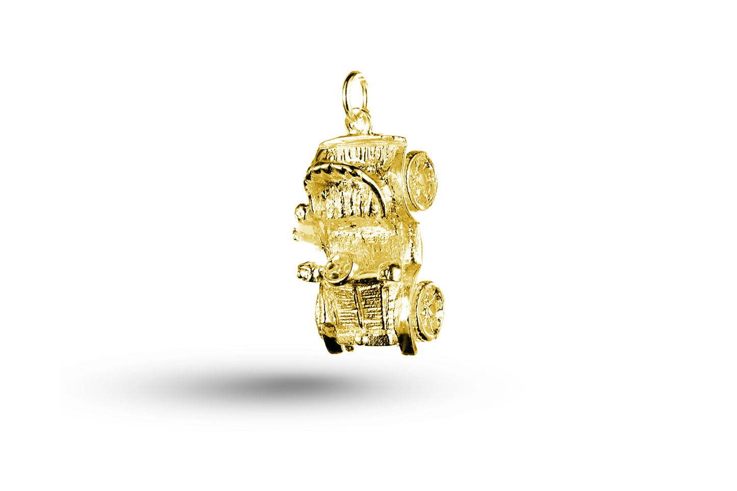 Yellow gold Moving Vintage Car charm.