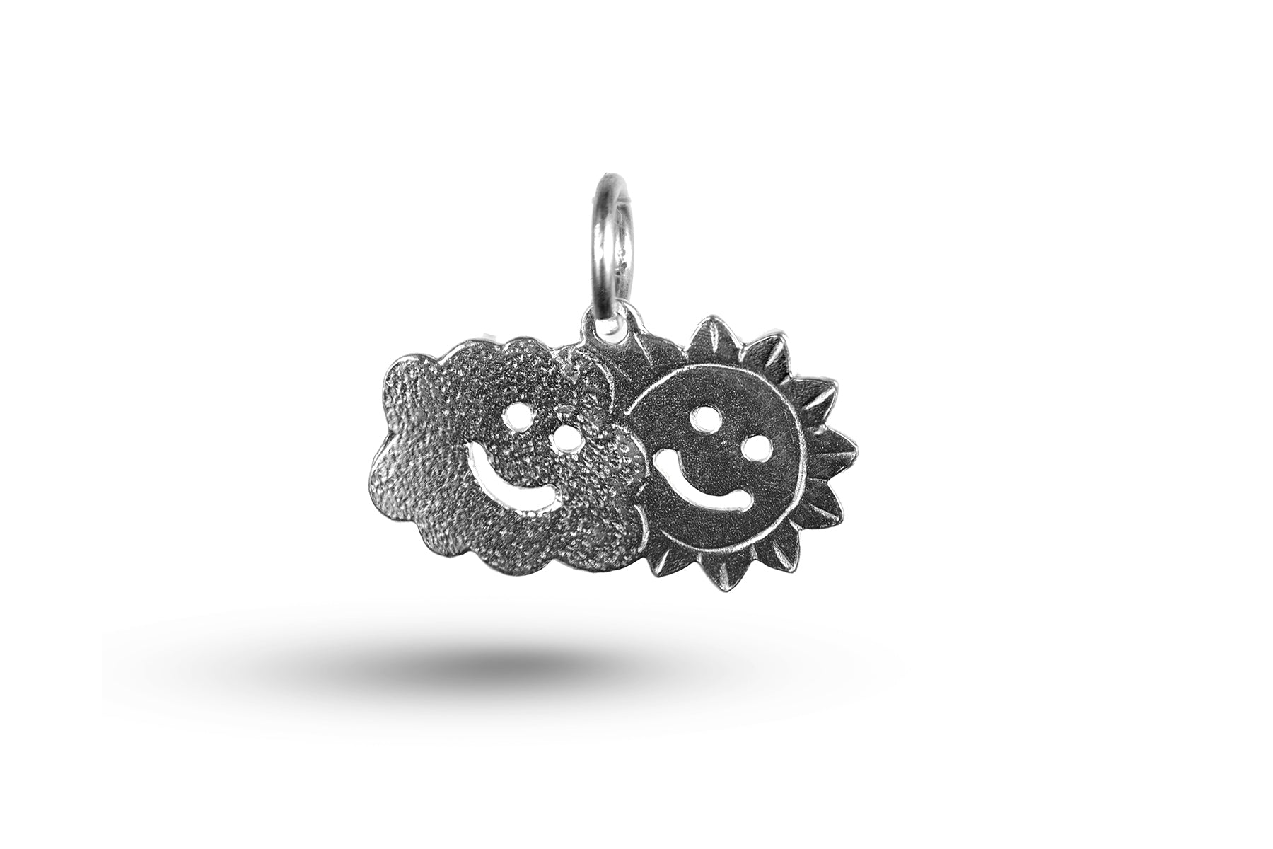 White gold Cloud and Sun charm.