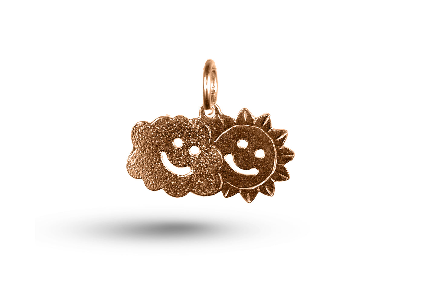 Rose gold Cloud and Sun charm.