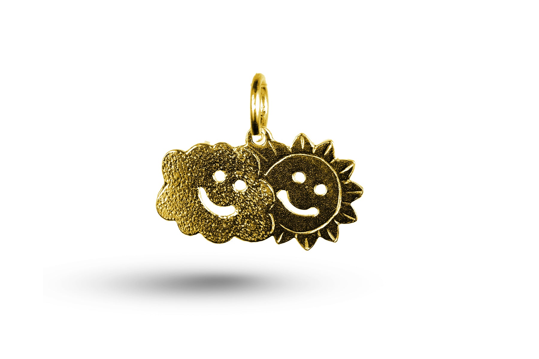 Yellow gold Cloud and Sun charm.