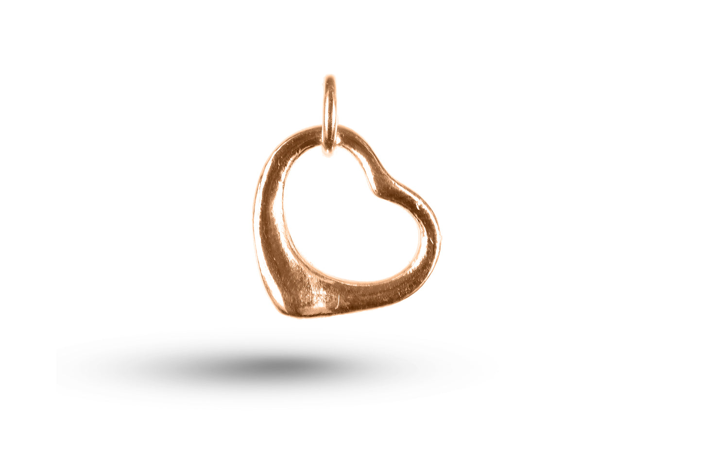 Rose gold Open Heart charm.