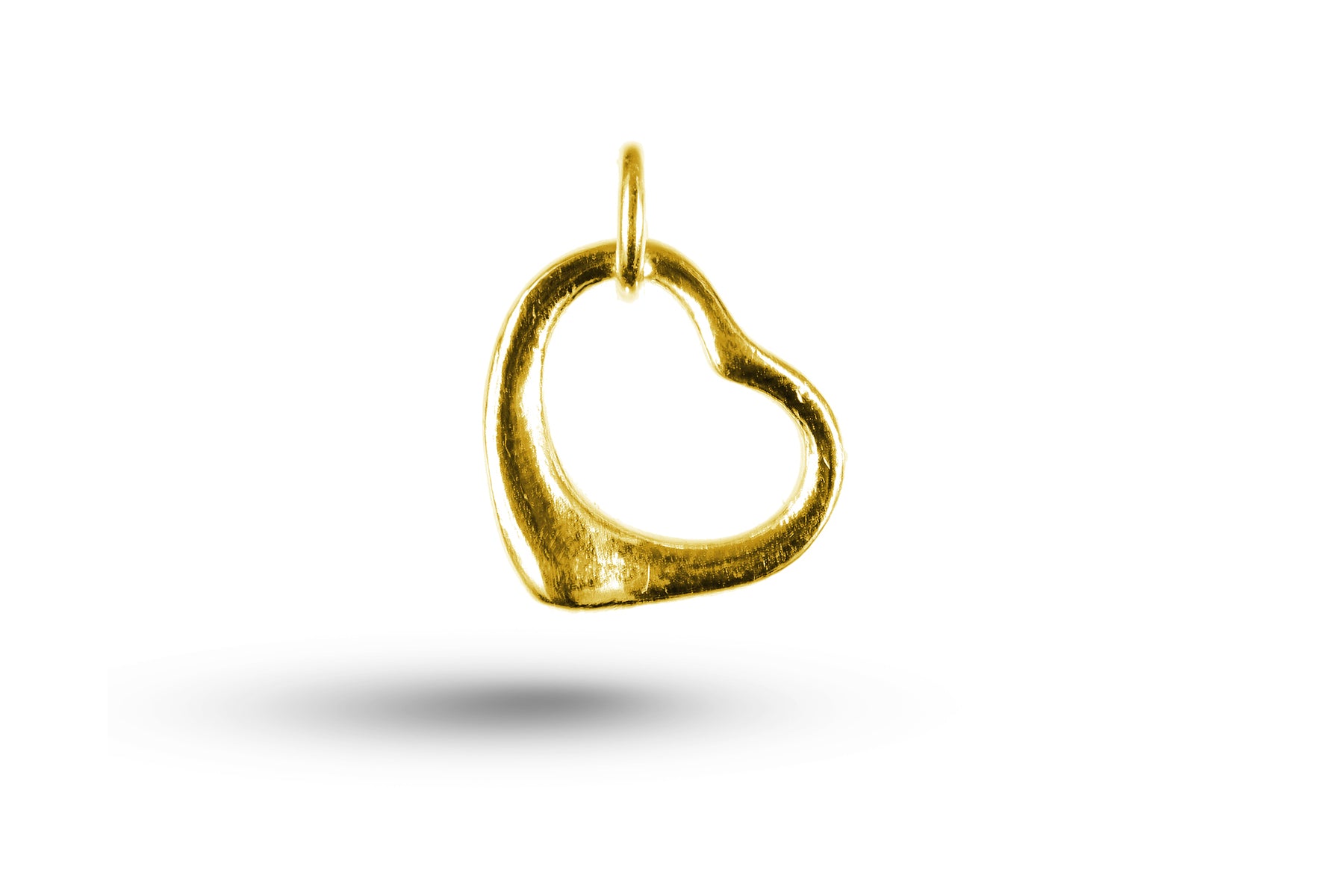 Yellow gold Open Heart charm.