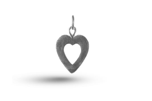 White gold Heart within Heart charm.