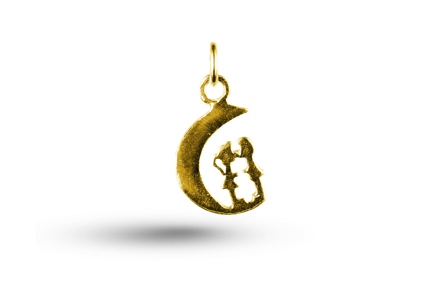 Yellow gold Lovers in Moon charm.