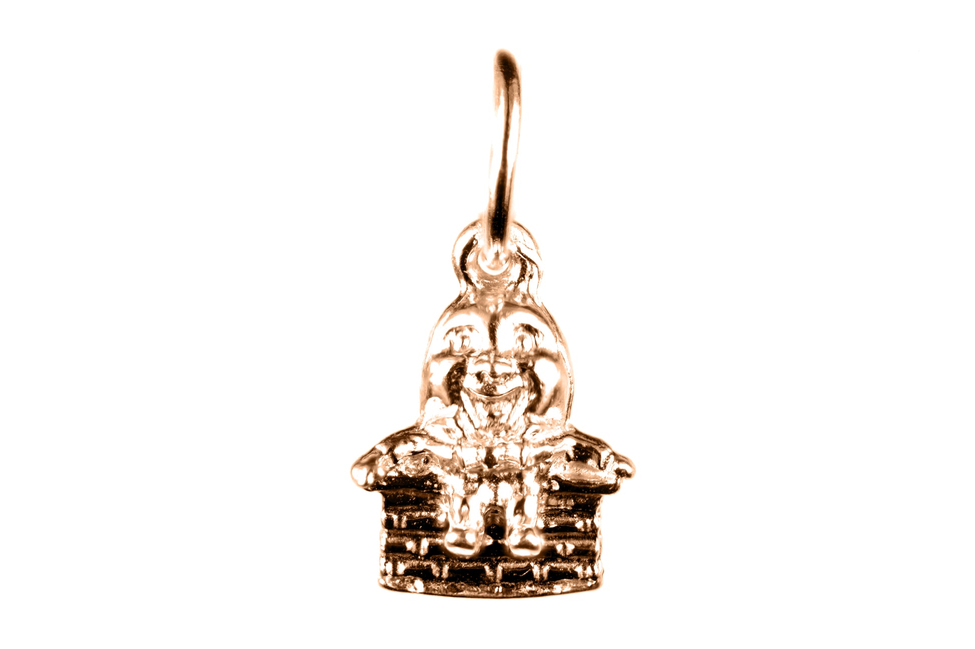 Rose gold Humpty Dumpty charm.