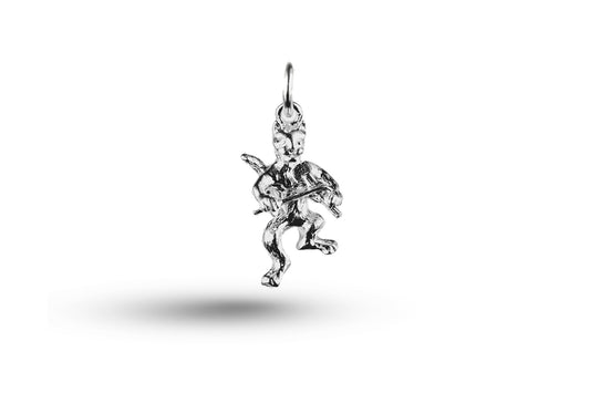 White gold Dancing Cat and the Fiddle charm.