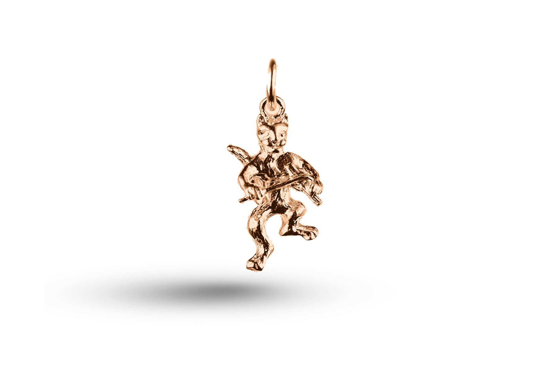 Rose gold Dancing Cat and the Fiddle charm.