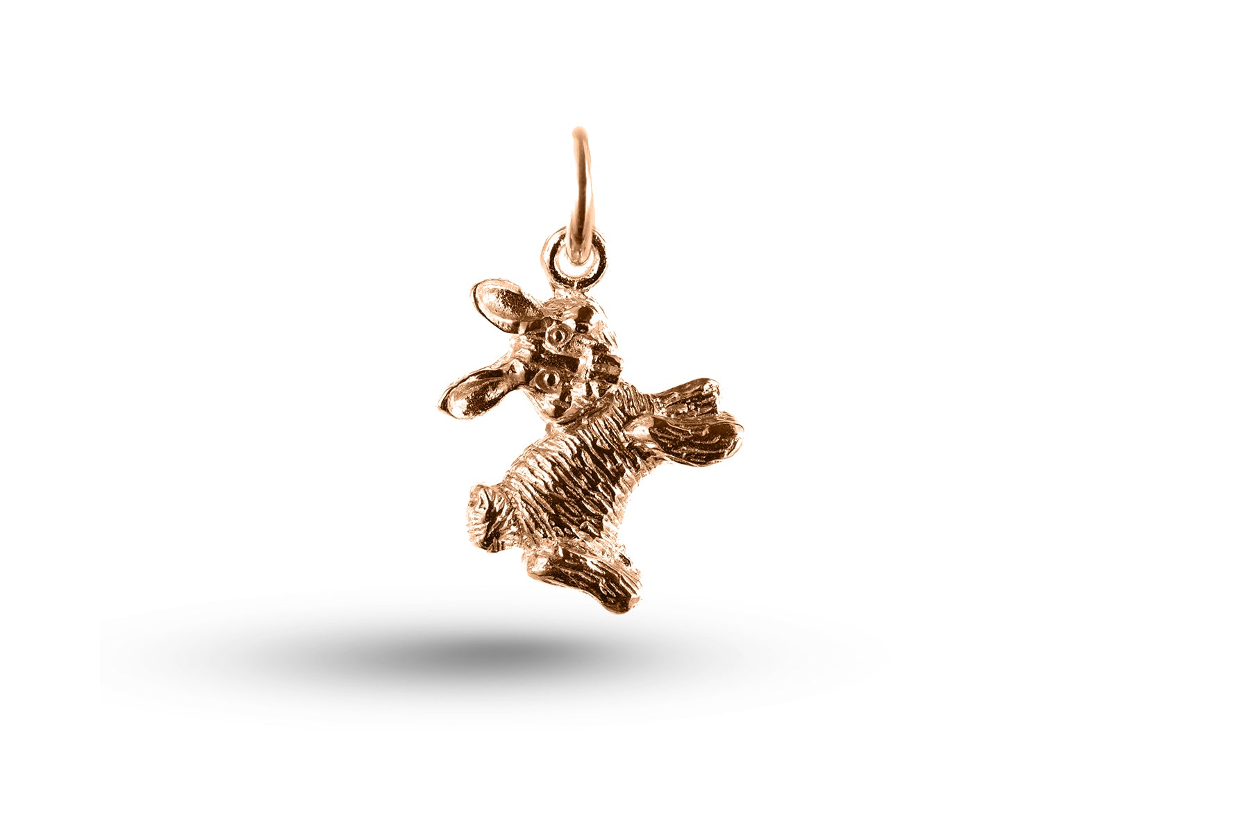 Rose gold Easter Bunny charm.