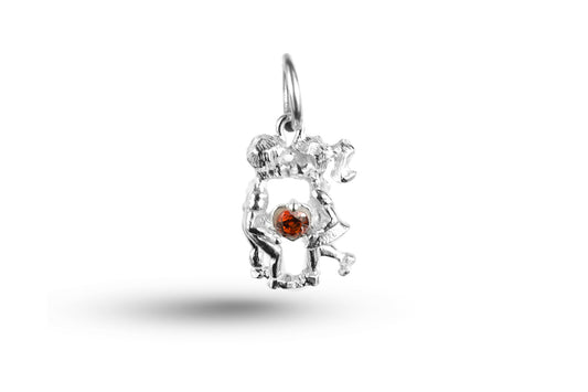 White gold Stone Set Sweethearts charm.