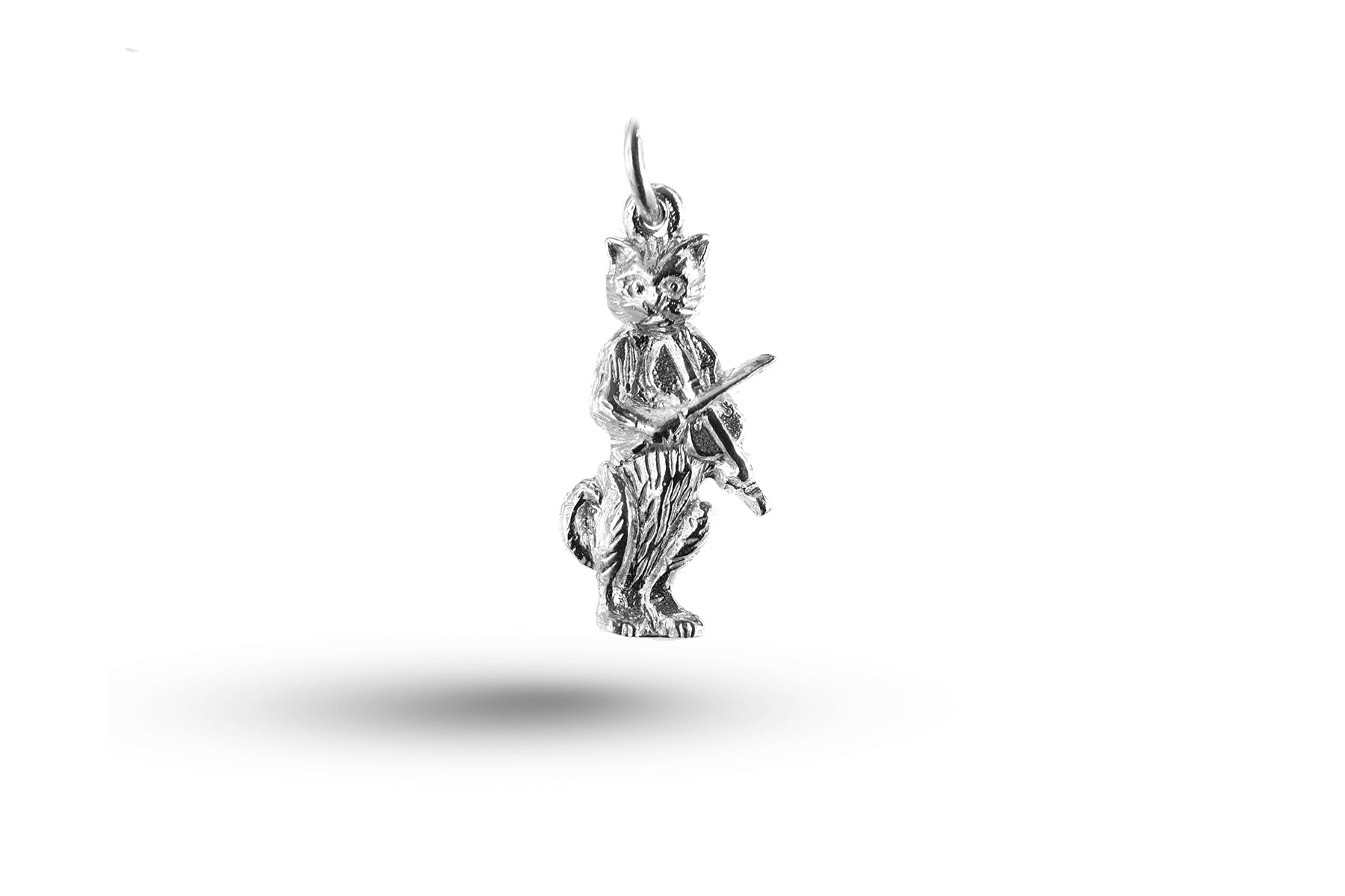 Luxury white gold Cat and the Fiddle charm.