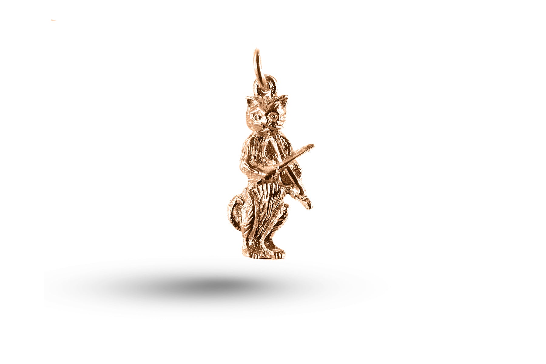 Luxury rose gold Cat and the Fiddle charm.