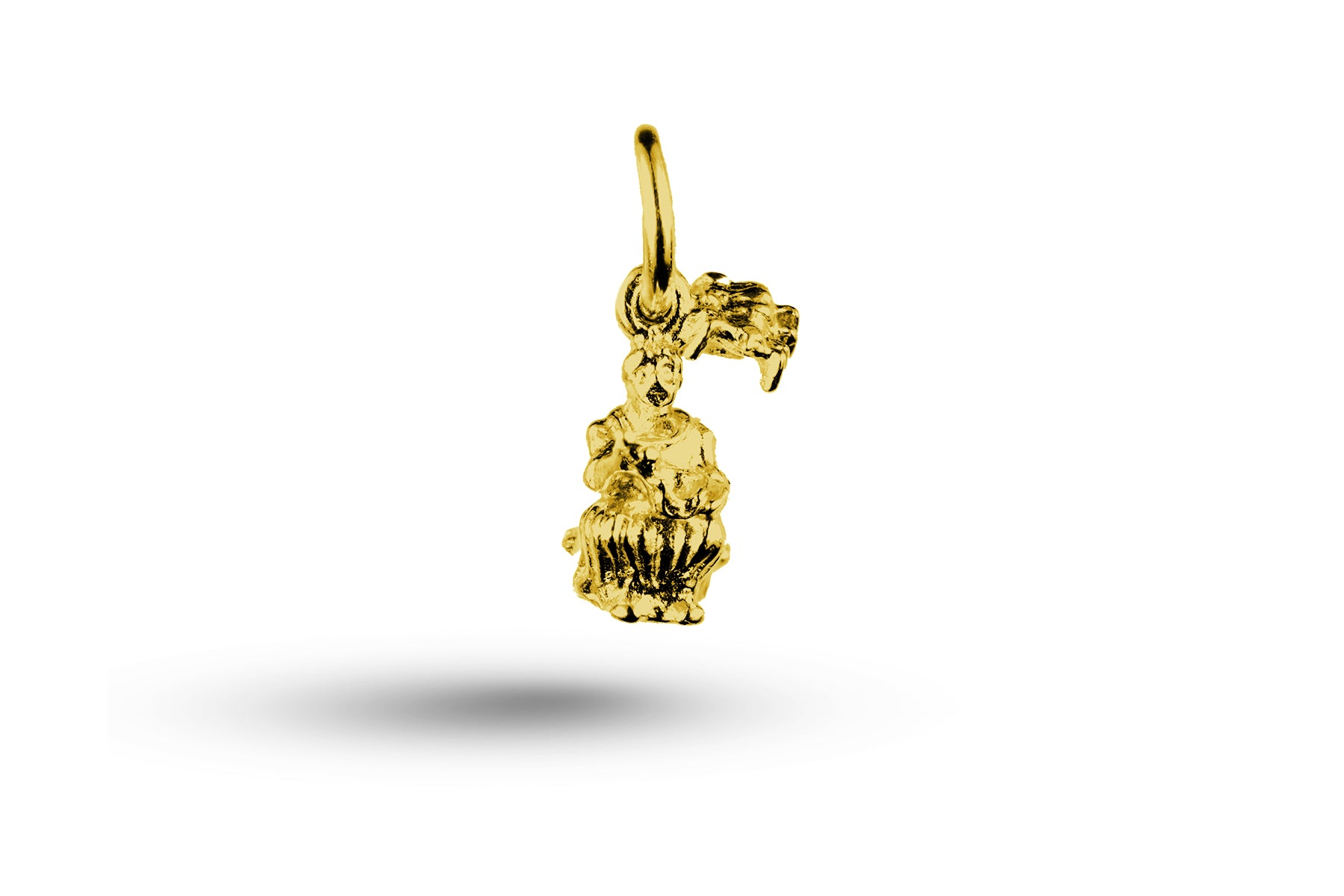 Yellow gold Miss Muffet charm.