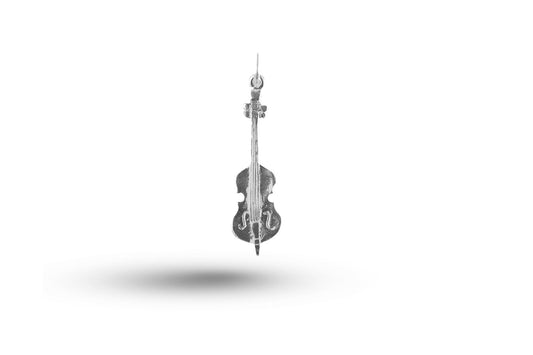 White gold Double Bass charm.