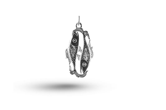 White gold Pisces charm.