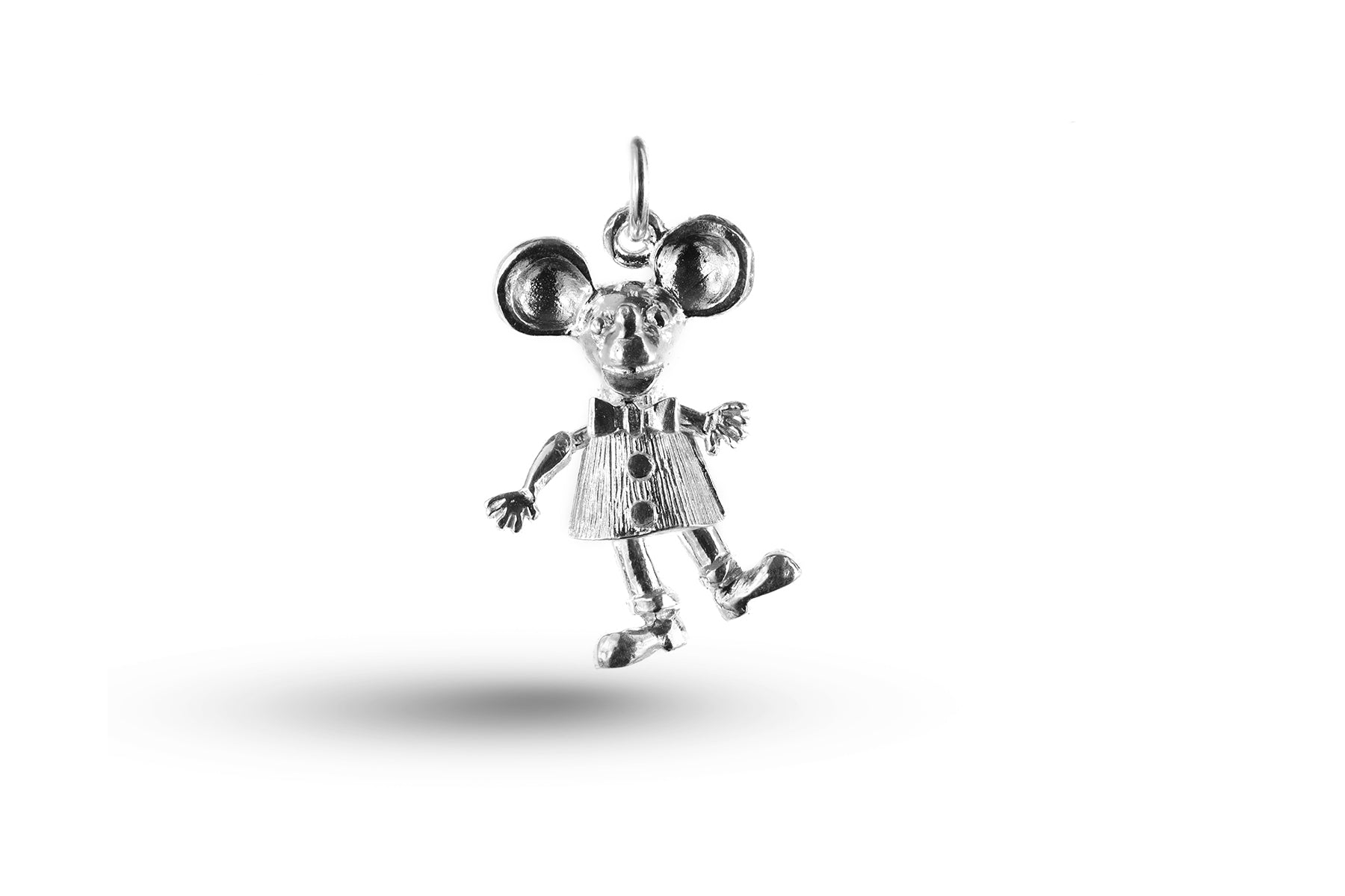 White gold Movable Mr Mouse charm.