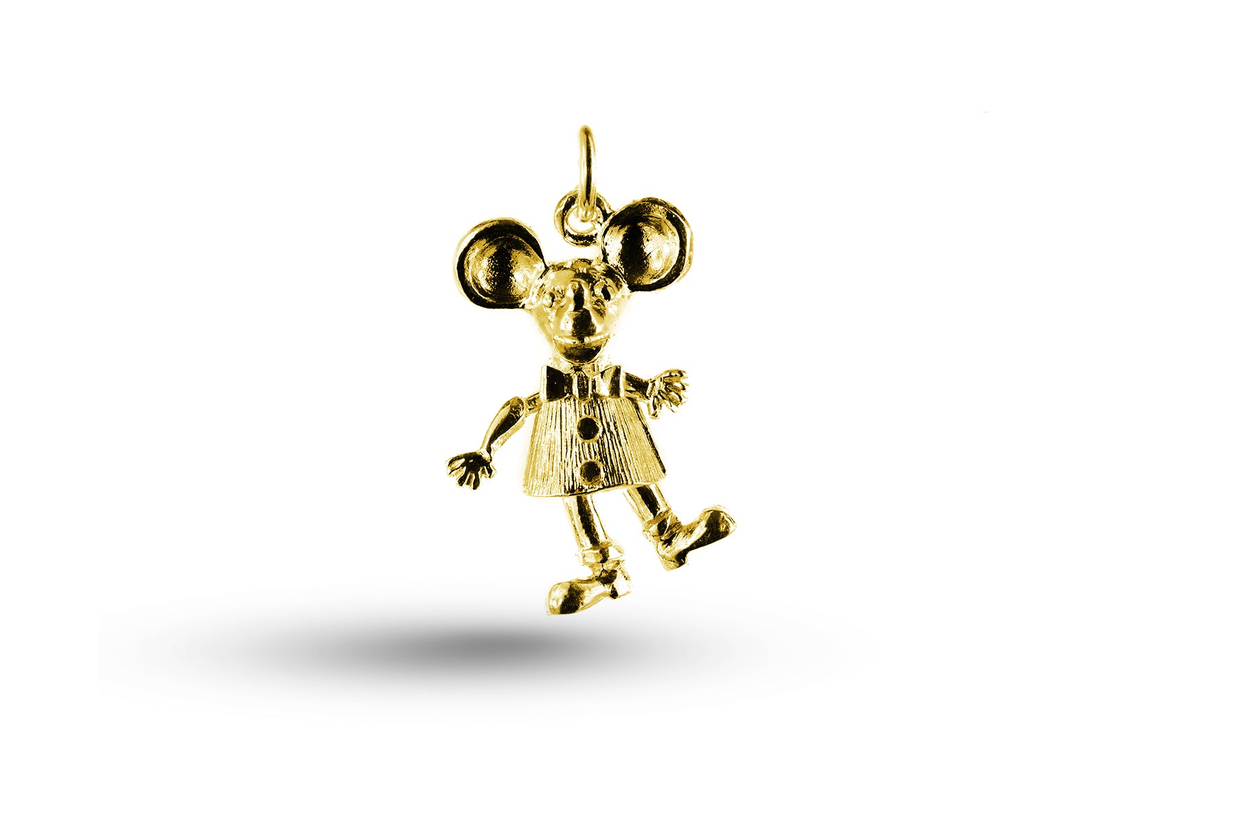 Yellow gold Movable Mr Mouse charm.