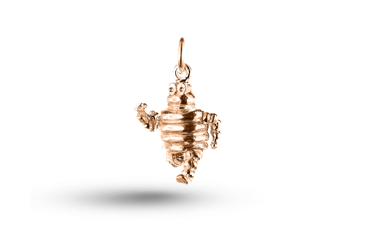 Rose gold Running Man charm.