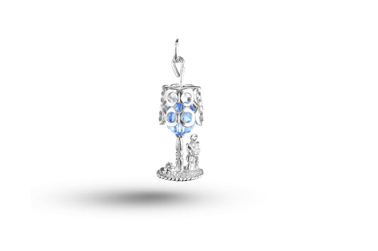 White gold Lady on Table Lamp charm.